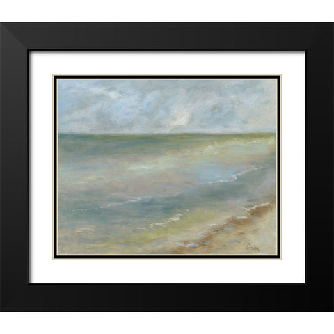Ocean Walk I Black Modern Wood Framed Art Print with Double Matting by Wendling, Marilyn