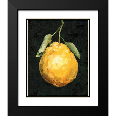 Dark Lemon II Black Modern Wood Framed Art Print with Double Matting by Caroline, Emma
