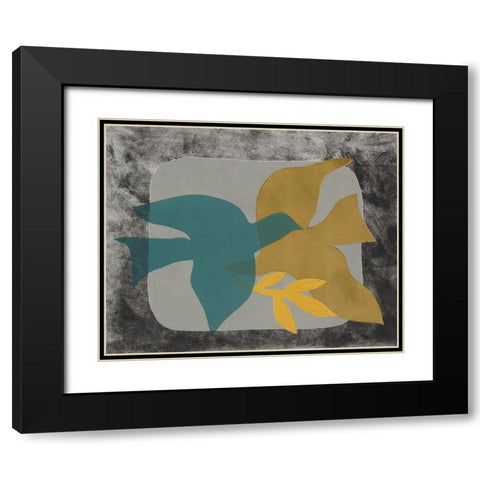 Dove Composition I Black Modern Wood Framed Art Print with Double Matting by Delamater, Rob
