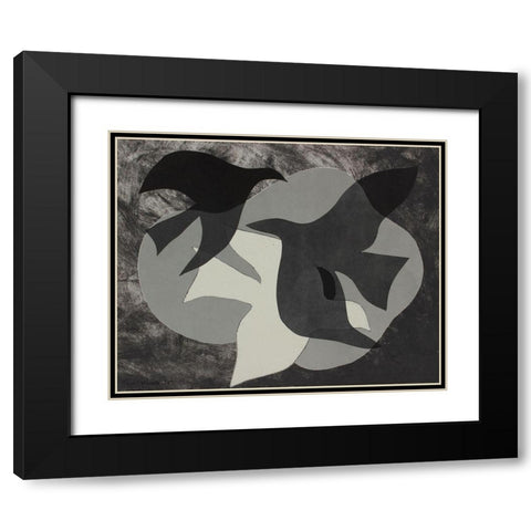 Dove Composition II Black Modern Wood Framed Art Print with Double Matting by Delamater, Rob