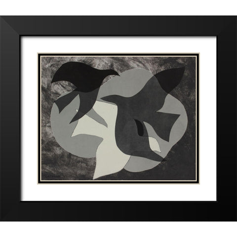 Dove Composition II Black Modern Wood Framed Art Print with Double Matting by Delamater, Rob