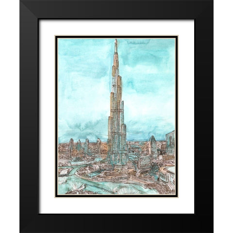 Day Landing Dubai II Black Modern Wood Framed Art Print with Double Matting by Wang, Melissa