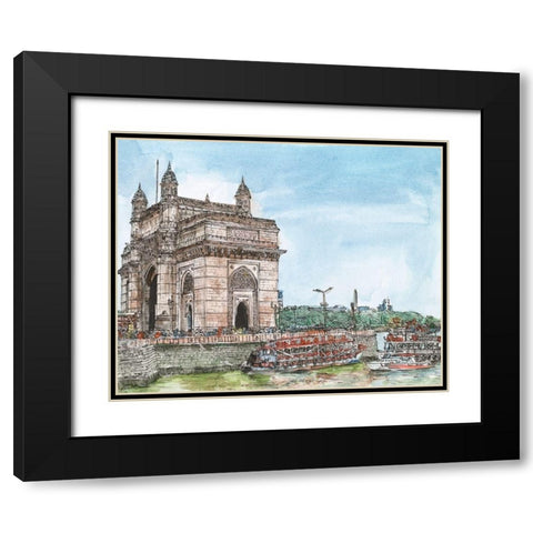Dreaming of India I Black Modern Wood Framed Art Print with Double Matting by Wang, Melissa