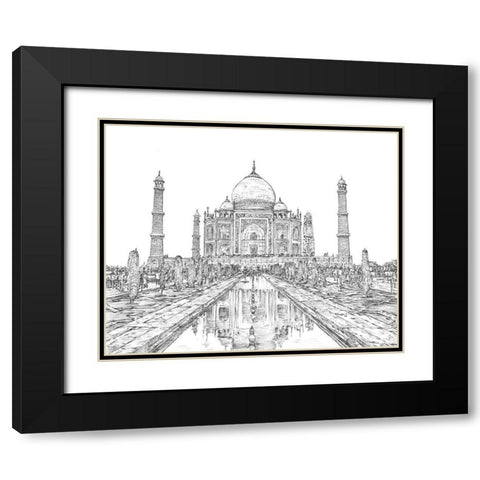 India in Black and White II Black Modern Wood Framed Art Print with Double Matting by Wang, Melissa