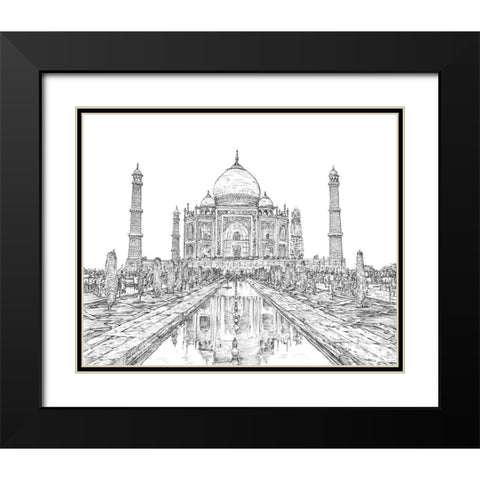 India in Black and White II Black Modern Wood Framed Art Print with Double Matting by Wang, Melissa