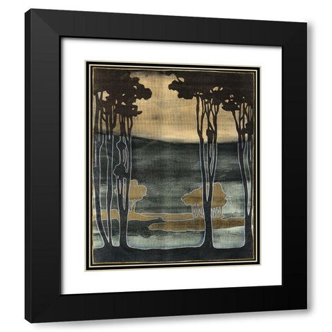 Nouveau Trees I Black Modern Wood Framed Art Print with Double Matting by Goldberger, Jennifer