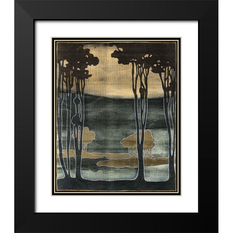 Nouveau Trees I Black Modern Wood Framed Art Print with Double Matting by Goldberger, Jennifer