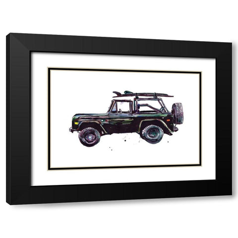 Surfin Wheels II Black Modern Wood Framed Art Print with Double Matting by McCreery, Paul