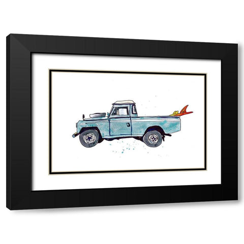 Surfin Wheels III Black Modern Wood Framed Art Print with Double Matting by McCreery, Paul