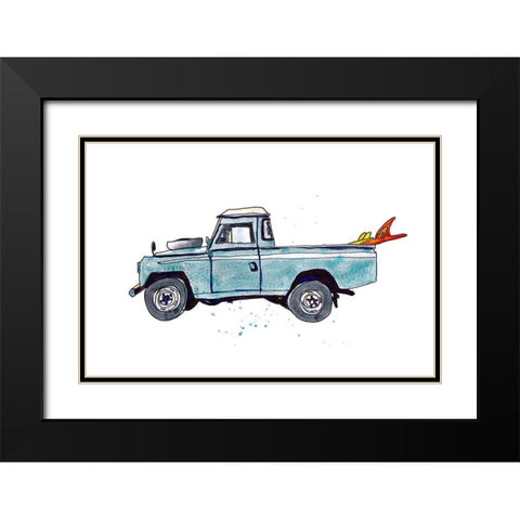 Surfin Wheels III Black Modern Wood Framed Art Print with Double Matting by McCreery, Paul