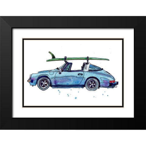 Surfin Wheels IV Black Modern Wood Framed Art Print with Double Matting by McCreery, Paul