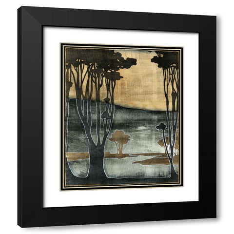 Nouveau Trees II Black Modern Wood Framed Art Print with Double Matting by Goldberger, Jennifer