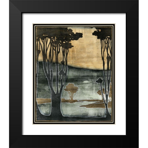 Nouveau Trees II Black Modern Wood Framed Art Print with Double Matting by Goldberger, Jennifer