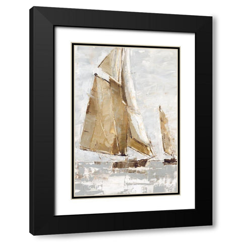Golden Sails I Black Modern Wood Framed Art Print with Double Matting by Harper, Ethan