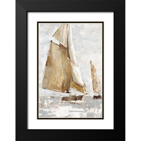 Golden Sails I Black Modern Wood Framed Art Print with Double Matting by Harper, Ethan