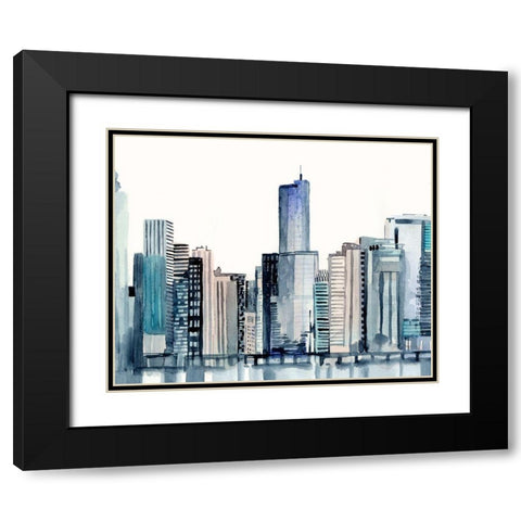 Watercolor Skyline I Black Modern Wood Framed Art Print with Double Matting by Barnes, Victoria
