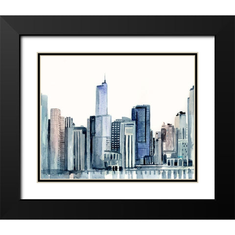 Watercolor Skyline II Black Modern Wood Framed Art Print with Double Matting by Barnes, Victoria