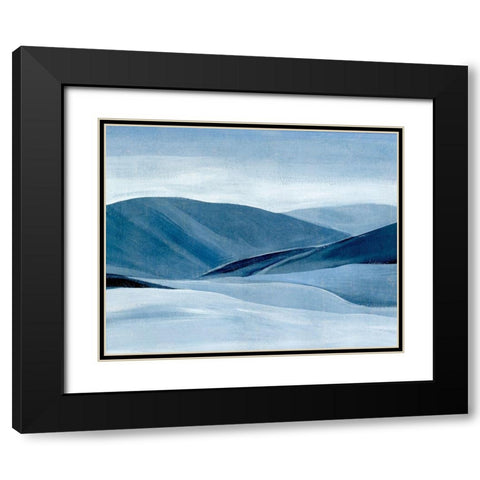 Indigo Range II Black Modern Wood Framed Art Print with Double Matting by Warren, Annie