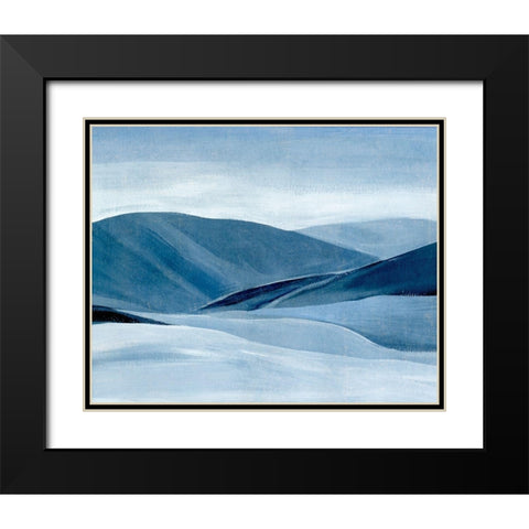 Indigo Range II Black Modern Wood Framed Art Print with Double Matting by Warren, Annie