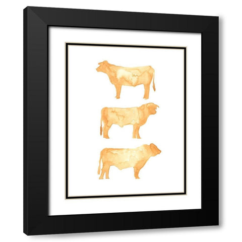 Hereford Trio I Black Modern Wood Framed Art Print with Double Matting by Green, Jacob