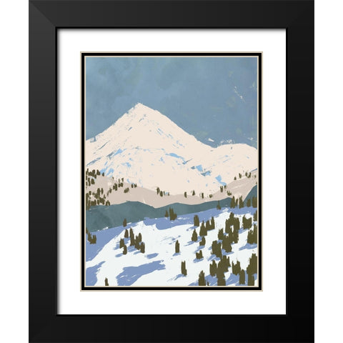Bunny Slopes II Black Modern Wood Framed Art Print with Double Matting by Green, Jacob