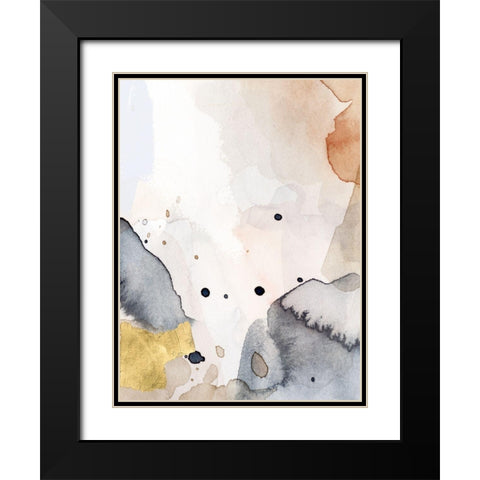 Indigo Blush and Gold II Black Modern Wood Framed Art Print with Double Matting by Barnes, Victoria