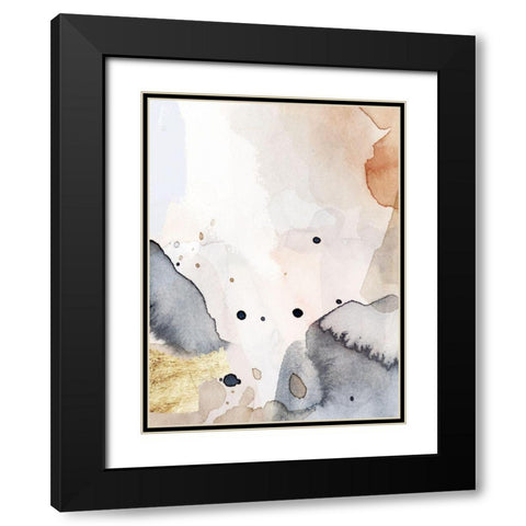 Indigo Blush and Gold II Black Modern Wood Framed Art Print with Double Matting by Barnes, Victoria