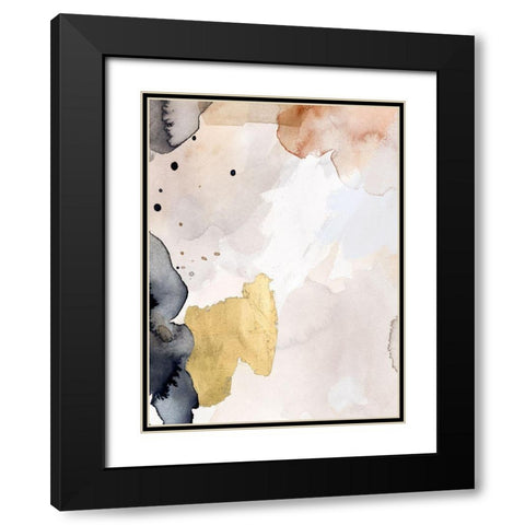 Indigo Blush and Gold III Black Modern Wood Framed Art Print with Double Matting by Barnes, Victoria