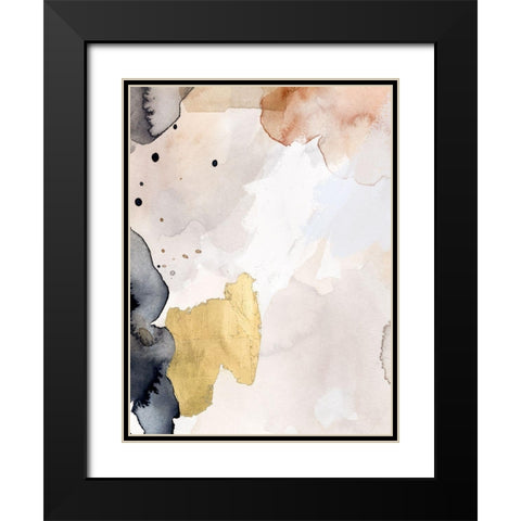 Indigo Blush and Gold III Black Modern Wood Framed Art Print with Double Matting by Barnes, Victoria