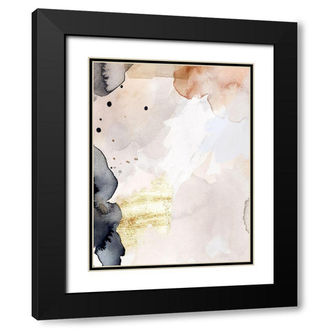 Indigo Blush and Gold III Black Modern Wood Framed Art Print with Double Matting by Barnes, Victoria