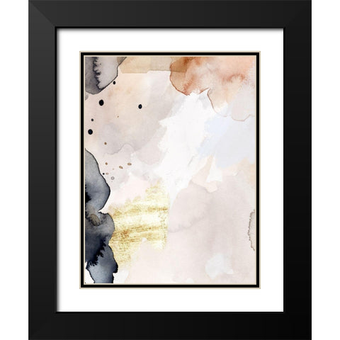 Indigo Blush and Gold III Black Modern Wood Framed Art Print with Double Matting by Barnes, Victoria