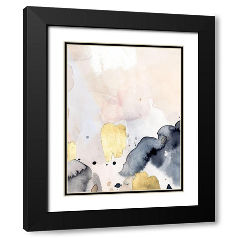 Indigo Blush and Gold IV Black Modern Wood Framed Art Print with Double Matting by Barnes, Victoria