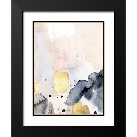 Indigo Blush and Gold IV Black Modern Wood Framed Art Print with Double Matting by Barnes, Victoria