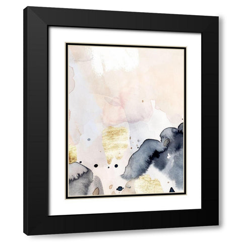 Indigo Blush and Gold IV Black Modern Wood Framed Art Print with Double Matting by Barnes, Victoria