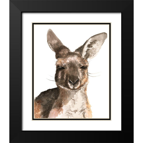Kangaroo Portrait I Black Modern Wood Framed Art Print with Double Matting by Parker, Jennifer Paxton