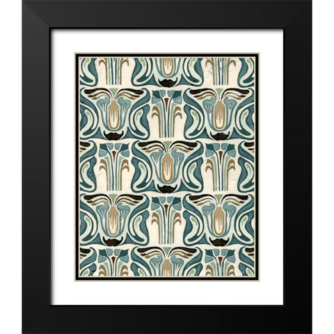 Deco Parlor Pattern II Black Modern Wood Framed Art Print with Double Matting by Vess, June Erica