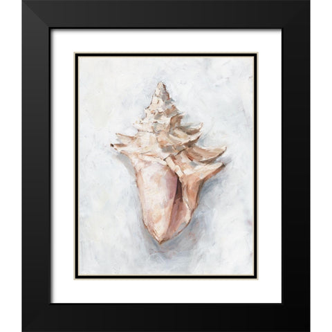 White Shell Study I Black Modern Wood Framed Art Print with Double Matting by Harper, Ethan