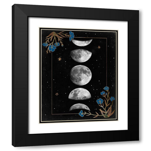 Night Moon I Black Modern Wood Framed Art Print with Double Matting by Wang, Melissa