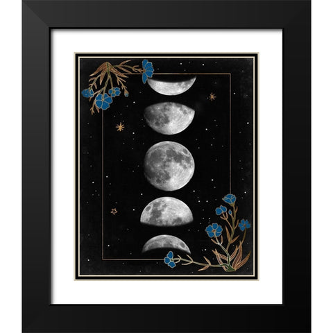 Night Moon I Black Modern Wood Framed Art Print with Double Matting by Wang, Melissa