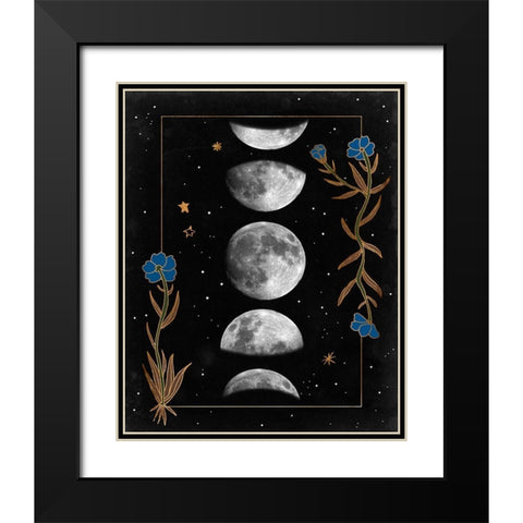 Night Moon II Black Modern Wood Framed Art Print with Double Matting by Wang, Melissa