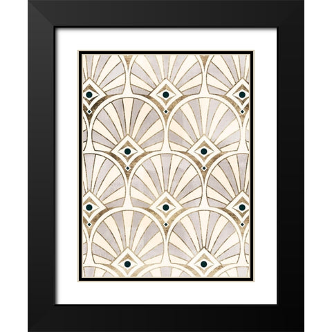 Deco Patterning I Black Modern Wood Framed Art Print with Double Matting by Barnes, Victoria