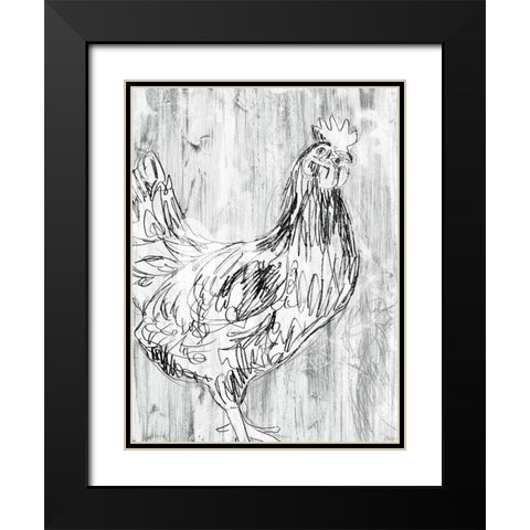 Barnwood Flock I Black Modern Wood Framed Art Print with Double Matting by Vess, June Erica