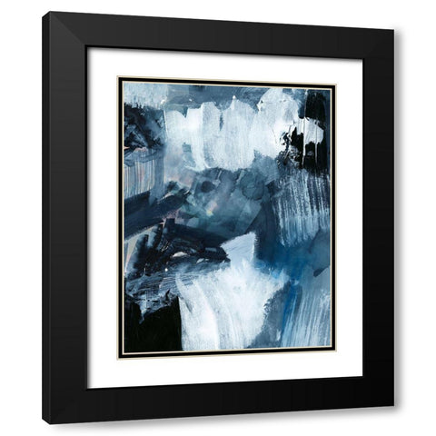Composition in Blue II Black Modern Wood Framed Art Print with Double Matting by Barnes, Victoria