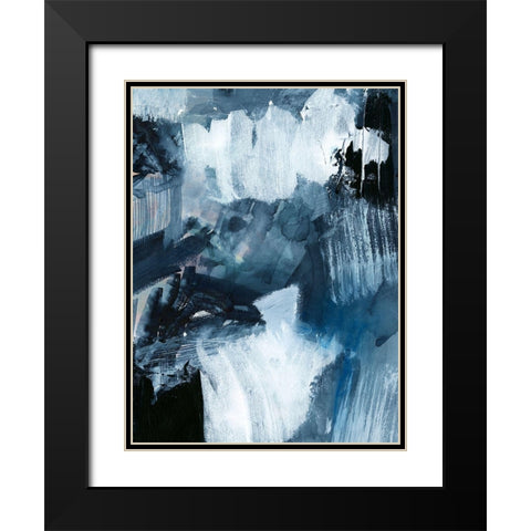 Composition in Blue II Black Modern Wood Framed Art Print with Double Matting by Barnes, Victoria
