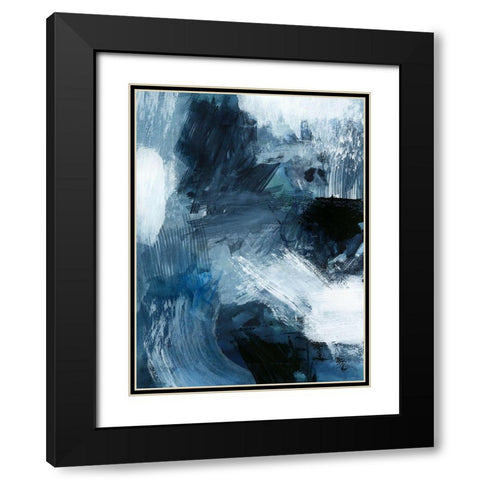 Composition in Blue III Black Modern Wood Framed Art Print with Double Matting by Barnes, Victoria