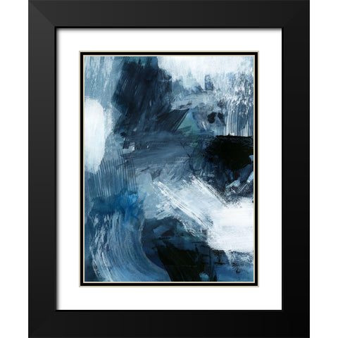 Composition in Blue III Black Modern Wood Framed Art Print with Double Matting by Barnes, Victoria