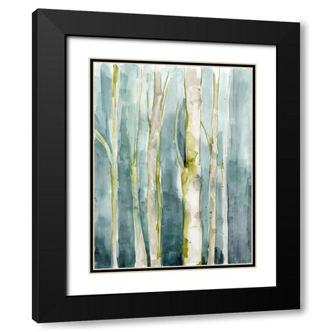 Treeline Watercolor I Black Modern Wood Framed Art Print with Double Matting by Goldberger, Jennifer