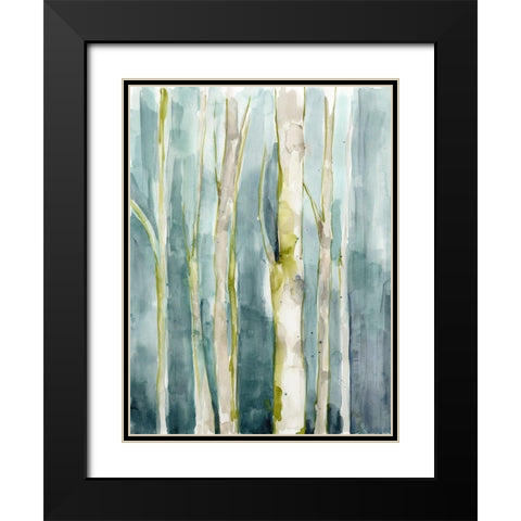 Treeline Watercolor I Black Modern Wood Framed Art Print with Double Matting by Goldberger, Jennifer