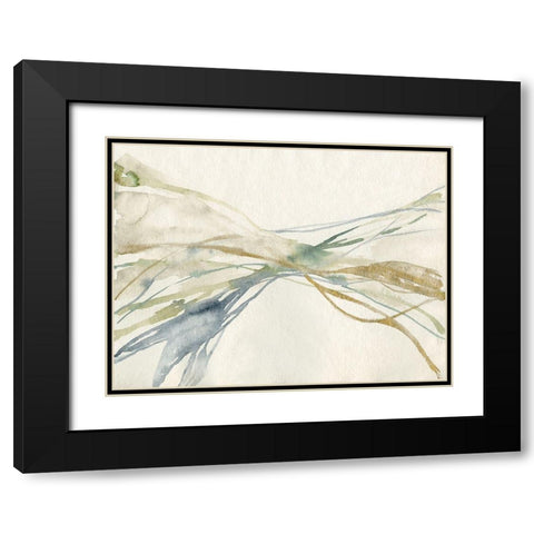 Watercolor Waves I Black Modern Wood Framed Art Print with Double Matting by Goldberger, Jennifer