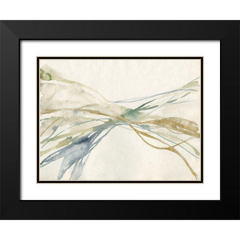 Watercolor Waves I Black Modern Wood Framed Art Print with Double Matting by Goldberger, Jennifer